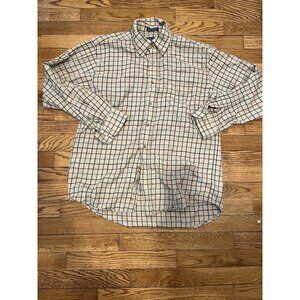 Vintage Sir Pendleton Mens Shirt Large Plaid Button Up 100% Wool - Tan Check